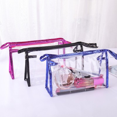 Fashion ladies travel bags waterproof PVC makeup Bag Pouches Tote Clear Transparent Cosmetic Bag