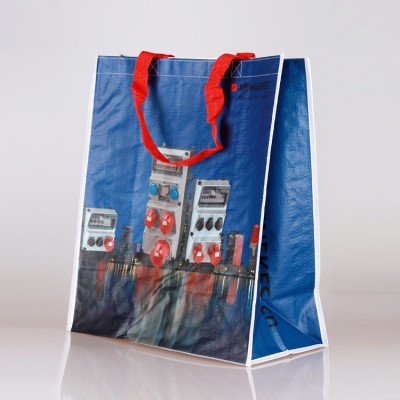 Custom made printed logo promotional reusable laminated PP non woven fabric Tote shopping bags